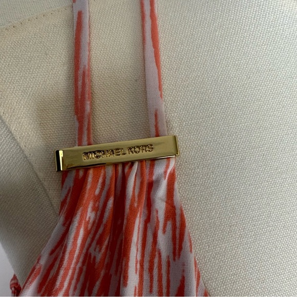 Michael Kors Strappy Tank Top Gold Metal Logo Detail Women’s Size Small - Picture 6 of 11